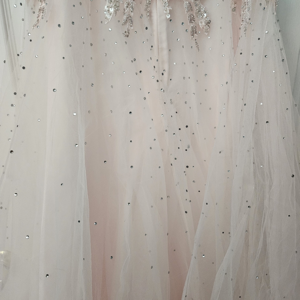 Mac Duggal Pink Ruffled Embroidered Sequins Steapless Pink Dress Size 2 NEW - Picture 9 of 12